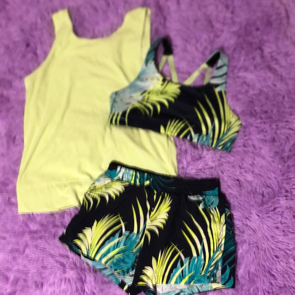 3 piece kids girls workout set